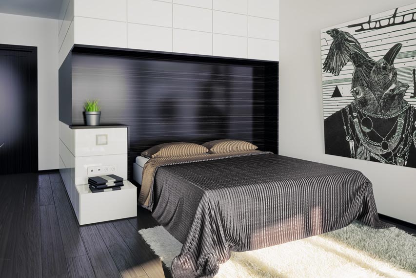 Bedroom Modern Design Black Backdrop Wall Art