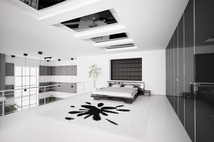 Modern Loft Bedroom Black White Design Style
