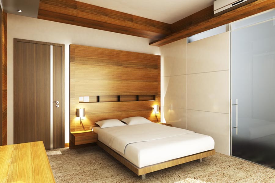 Wood Modern Design Bedroom Hotel Style