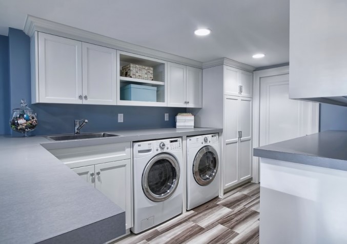 Laundry Room Tall Storage Cabinet Design