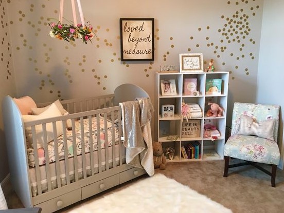 Serene and Calming room Design For Baby Girl Nursery Ideas