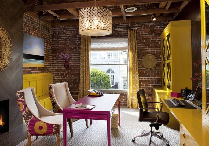 Small Office Interior Design With Garage Room Idea