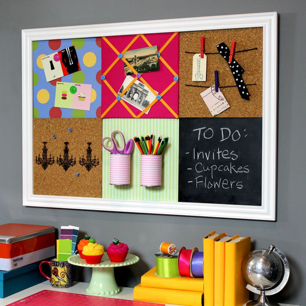 DIY Cork Board With Colorful Pattern